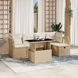 vidaXL 6-piece Lounge Set with Cushions Poly Rattan Black