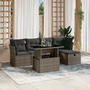 vidaXL 6-piece Lounge Set with Cushions Poly Rattan Black