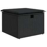 vidaXL 7-Piece Lounge Set with Cushions Poly Rattan Black