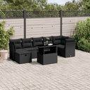 vidaXL 8-delige Loungeset met kussens poly rattan zwart