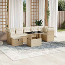 vidaXL 8-delige Loungeset met kussens poly rattan zwart