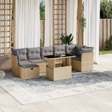 vidaXL 8-delige Loungeset met kussens poly rattan zwart