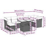 vidaXL 8-delige Loungeset met kussens poly rattan zwart