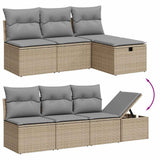 vidaXL 8-delige Loungeset met kussens poly rattan zwart