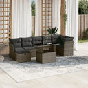 vidaXL 8-delige Loungeset met kussens poly rattan zwart