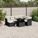 vidaXL 8-delige Loungeset met kussens poly rattan zwart