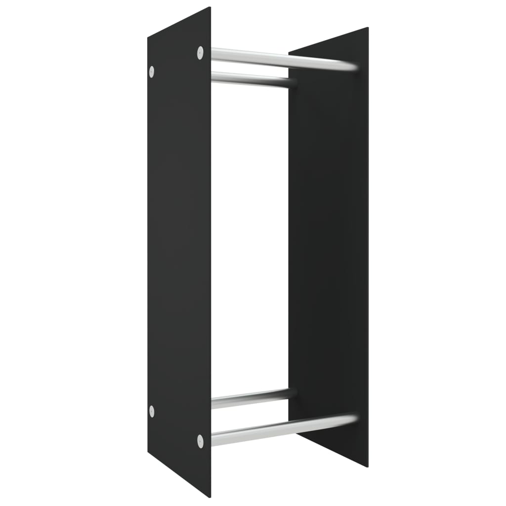 vidaXL Haardhoutrek 40x35x100 cm gehard glas zwart