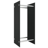 vidaXL Haardhoutrek 40x35x100 cm gehard glas zwart