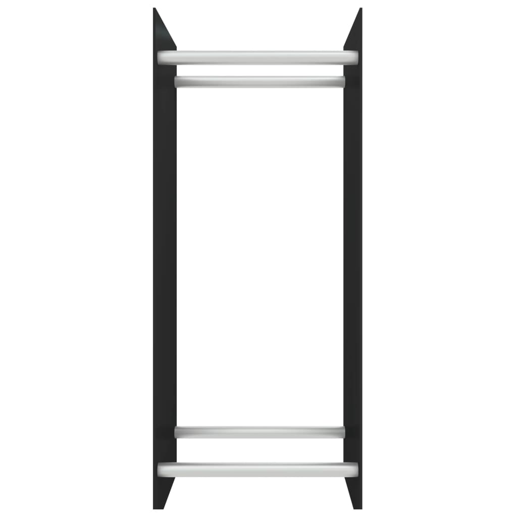 vidaXL Haardhoutrek 40x35x100 cm gehard glas zwart