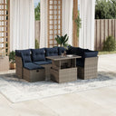 vidaXL 8-piece Garden Sofa Set with Cushions, Grey Poly Rattan