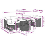 vidaXL 8-piece Garden Sofa Set with Cushions, Grey Poly Rattan