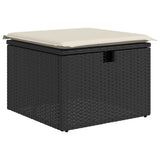 vidaXL 9-delige Loungeset met kussens poly rattan zwart