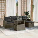 vidaXL 6-Piece Lounge Set with Cushions Poly Rattan Black
