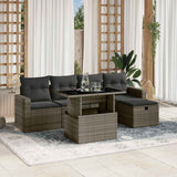 vidaXL 6-Piece Lounge Set with Cushions Poly Rattan Black