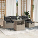 vidaXL 6-Piece Lounge Set with Cushions Poly Rattan Black