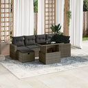 vidaXL 7-delige Loungeset met kussens poly rattan zwart