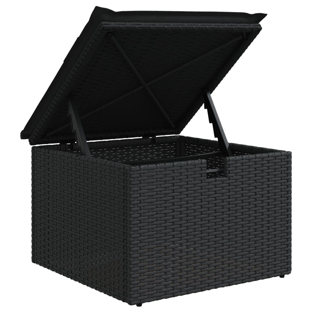 vidaXL 8-Piece Lounge Set with Cushions Poly Rattan Black