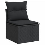 vidaXL 8-Piece Lounge Set with Cushions Poly Rattan Black