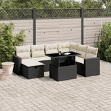vidaXL 8-Piece Lounge Set with Cushions Poly Rattan Black