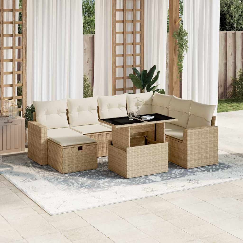 vidaXL 8-Piece Lounge Set with Cushions Poly Rattan Black