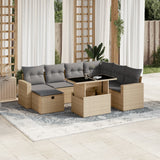 vidaXL 8-Piece Lounge Set with Cushions Poly Rattan Black