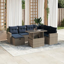 vidaXL 8-piece Garden Sofa Set with Cushions, Grey Poly Rattan