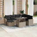 vidaXL 8-Piece Lounge Set with Cushions Poly Rattan Black