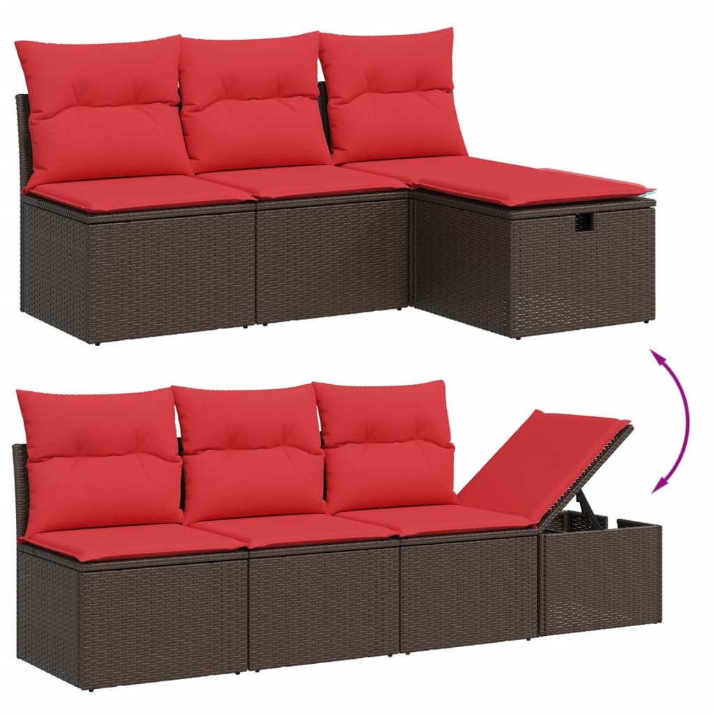 vidaXL 8-piece Garden Sofa Set with Cushions, Grey Poly Rattan