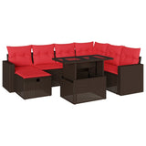 vidaXL 8-piece Garden Sofa Set with Cushions, Grey Poly Rattan