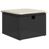 vidaXL 6-delige Loungeset met kussens poly rattan zwart