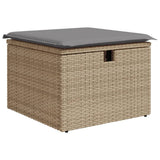 vidaXL 7-Piece Lounge Set with Cushions Poly Rattan Black