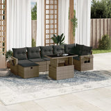 vidaXL 8-Piece Poly Rattan Lounge Set with Cushions Black