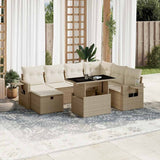vidaXL 8-piece Lounge Set with Cushions Poly Rattan Black