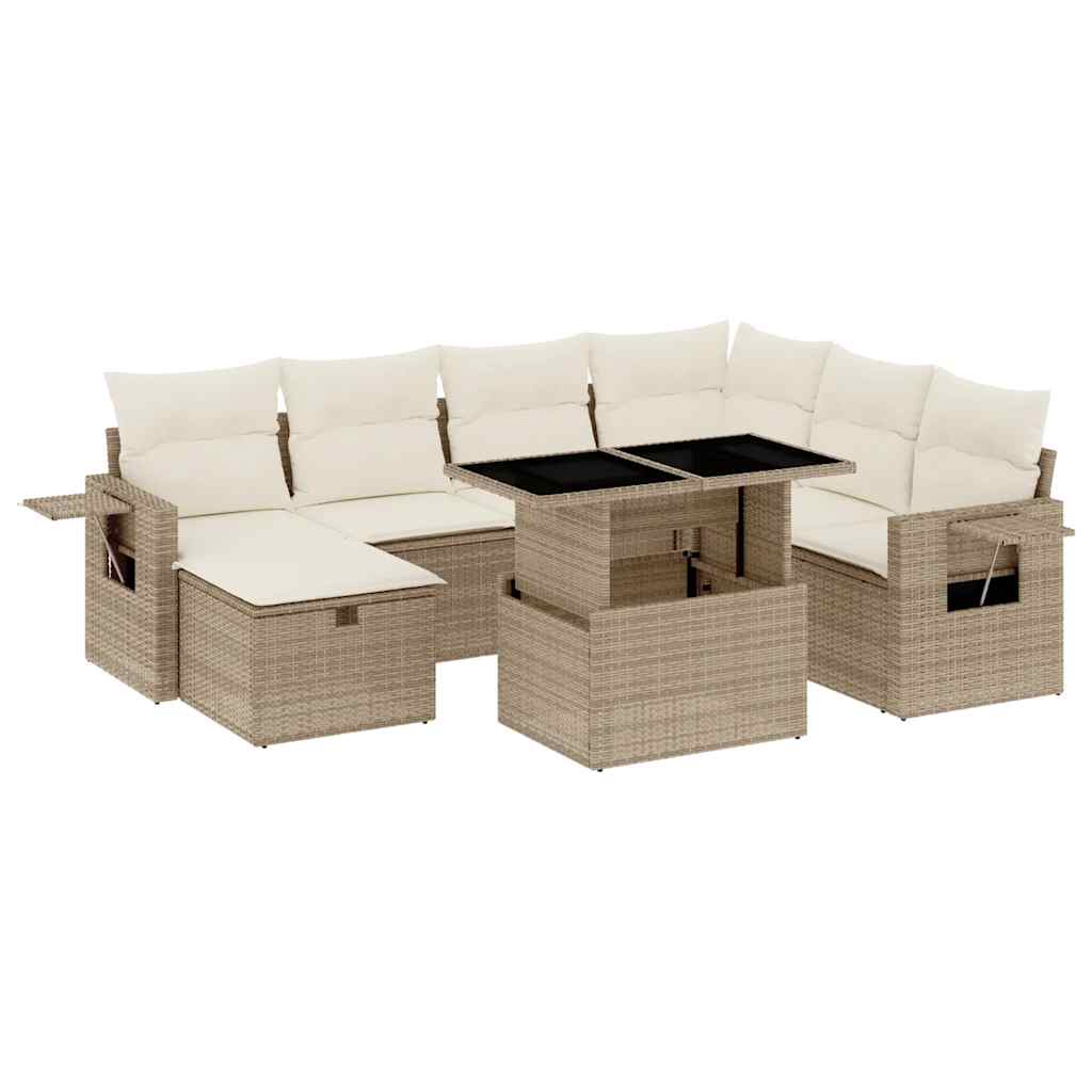 vidaXL 8-piece Lounge Set with Cushions Poly Rattan Black