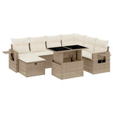vidaXL 8-piece Lounge Set with Cushions Poly Rattan Black