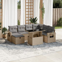 vidaXL 8-piece Lounge Set with Cushions Poly Rattan Black