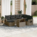 vidaXL 8-piece Lounge Set with Cushions Poly Rattan Black
