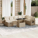 vidaXL 9-delige Loungeset met kussens poly rattan zwart