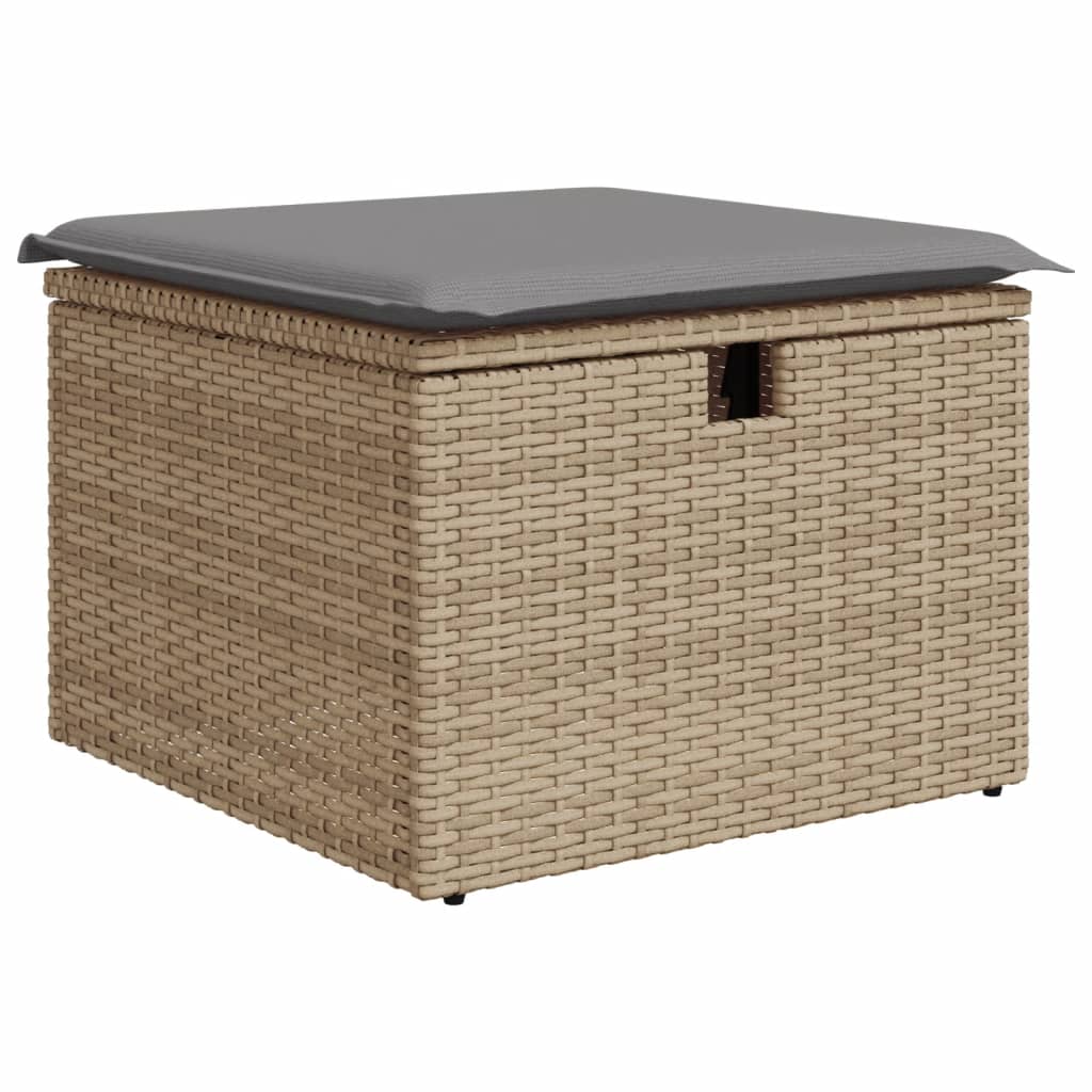 vidaXL 6-delige Loungeset met kussens poly rattan zwart