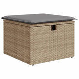 vidaXL 6-delige Loungeset met kussens poly rattan zwart