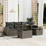 vidaXL 6-delige Loungeset met kussens poly rattan zwart