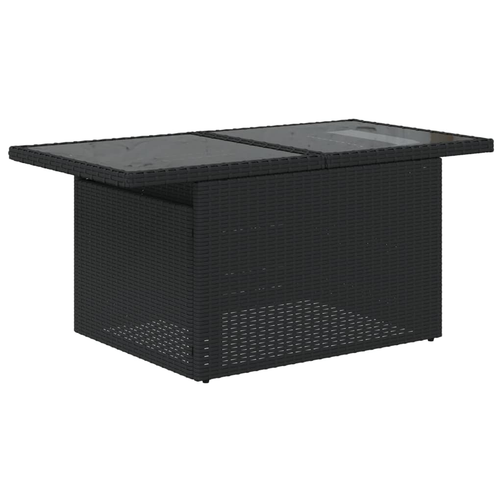 vidaXL 7-delige Loungeset met kussens poly rattan zwart