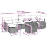 vidaXL 8-Piece Poly Rattan Lounge Set with Cushions Black