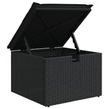 vidaXL 8-Piece Poly Rattan Lounge Set with Cushions Black