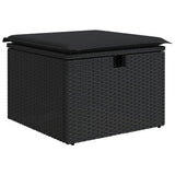 vidaXL 8-Piece Poly Rattan Lounge Set with Cushions Black