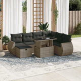 vidaXL 8-Piece Poly Rattan Lounge Set with Cushions Black