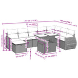 vidaXL 9-delige Loungeset met kussens poly rattan zwart