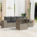 vidaXL 6-delige Loungeset met kussens poly rattan zwart