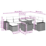 vidaXL 8-Piece Poly Rattan Lounge Set with Cushions Black