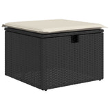 vidaXL 8-Piece Poly Rattan Lounge Set with Cushions Black